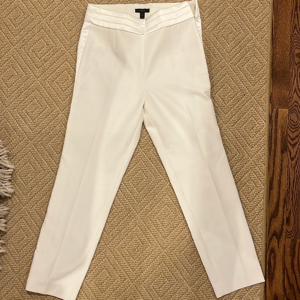 Jcrew size 8 white tuxedo pants